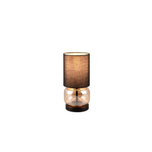 Lampa stołowa szklana podstawa z abażurem Elio czarny / bursztynowy Trio