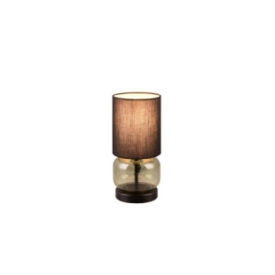 Lampa stołowa szklana podstawa z abażurem Elio czarny / zielony Trio