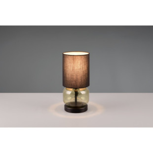 Lampa stołowa szklana podstawa z abażurem Elio czarny / zielony Trio