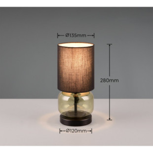 Lampa stołowa Trio Elio: czarny/zielony - Retro i Modern