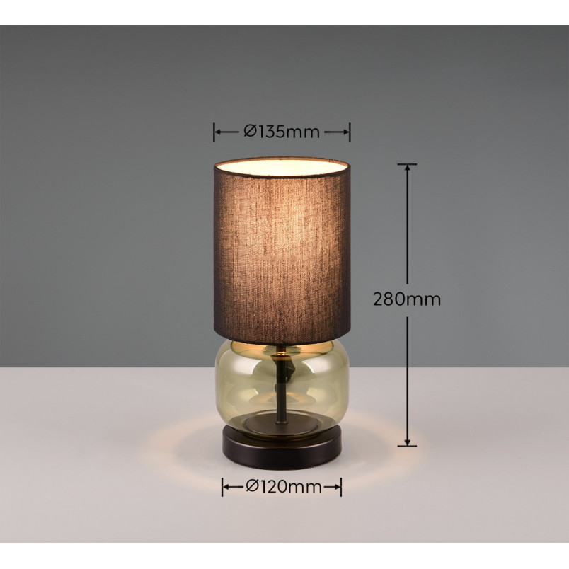 Lampa stołowa Trio Elio: czarny/zielony - Retro i Modern