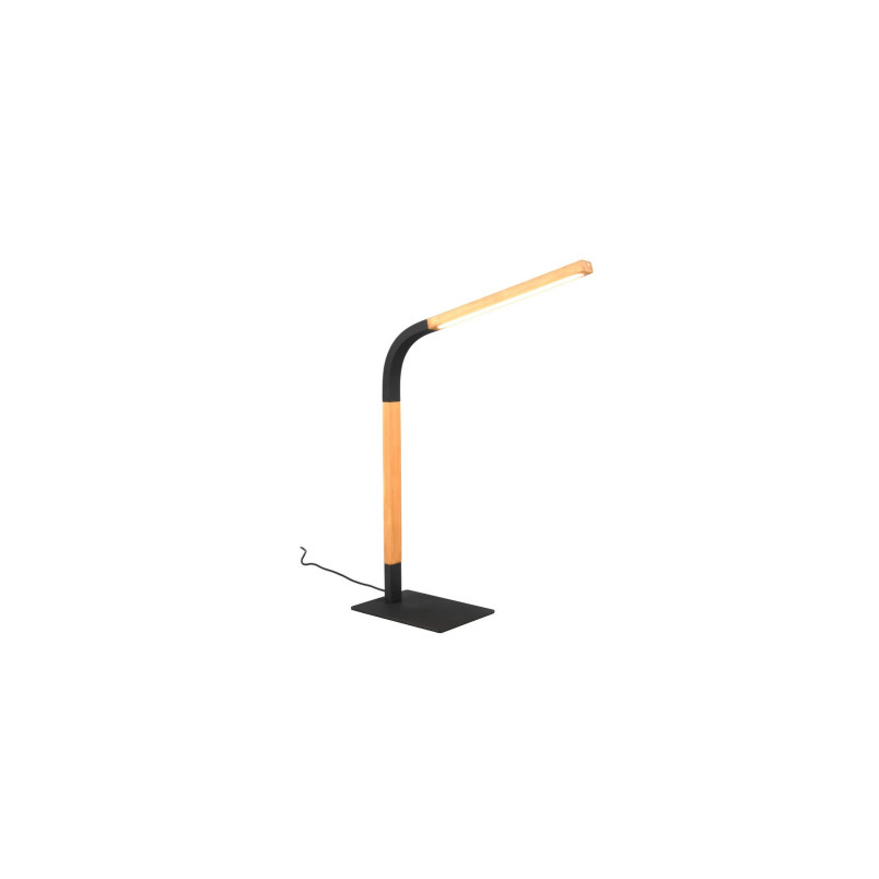 Lampa biurkowa Norris Trio LED - drewno/czarny | Ściemniacz