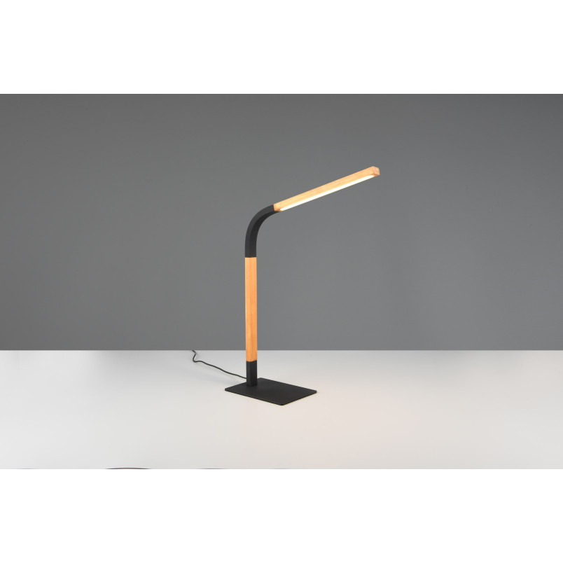 Lampa biurkowa Norris Trio LED - drewno/czarny | Ściemniacz