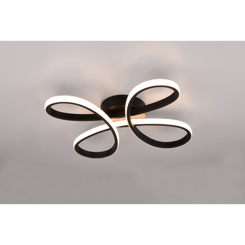 Plafon LED Trio Fly 40cm Czarny - Nowoczesne Oświetlenie