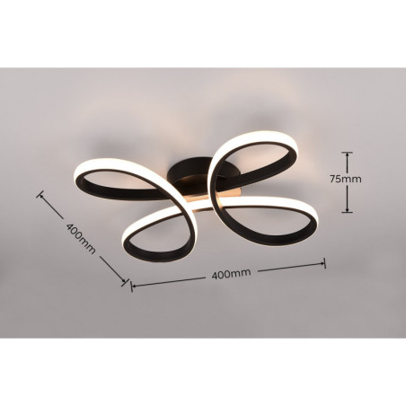 Plafon LED Trio Fly 40cm Czarny - Nowoczesne Oświetlenie
