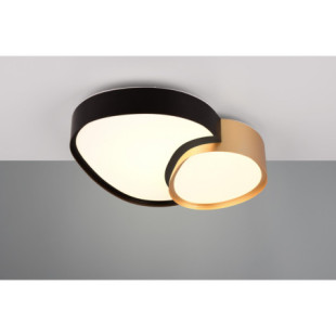 Plafon z pilotem nowoczesny Rise LED 43,5x36cm czarno-złoty Trio