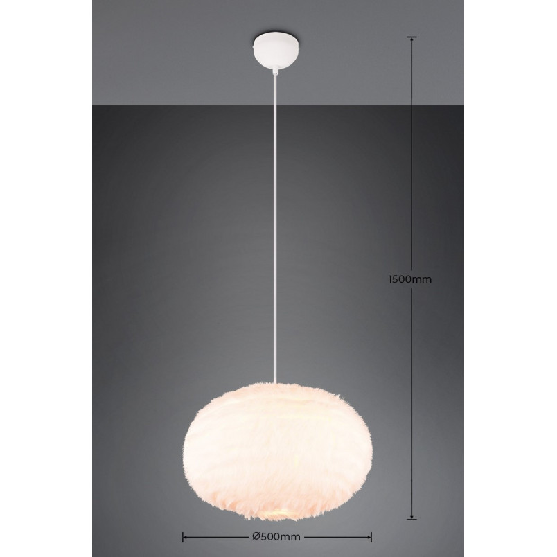 Lampa wisząca Furry - Beżowa kula | Reality
