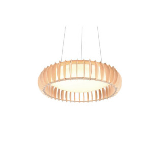 Lampa wisząca LED Monte 60cm - drewno, pilot | Reality