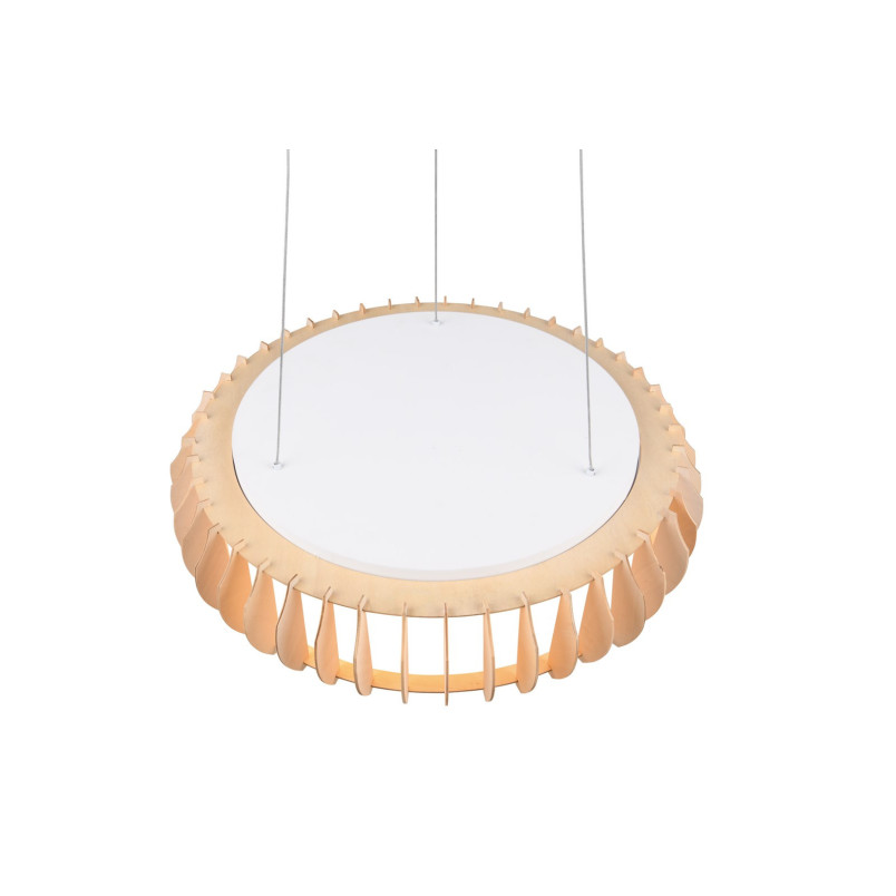 Lampa wisząca LED Monte 60cm - drewno, pilot | Reality