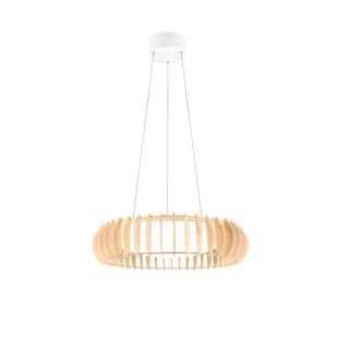 Lampa wisząca LED Monte 60cm - drewno, pilot | Reality