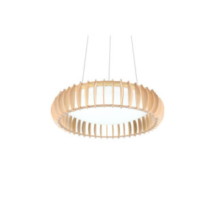 Lampa wisząca LED Monte 60cm - drewno, pilot | Reality