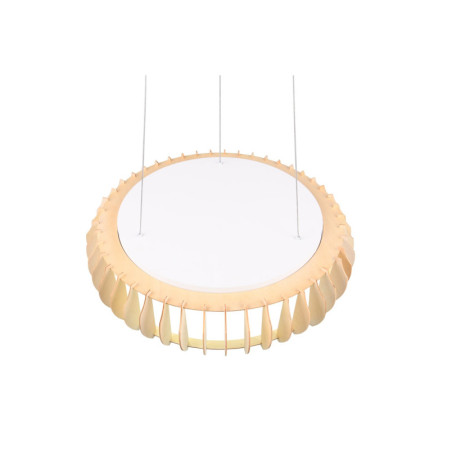 Lampa wisząca LED Monte 60cm - drewno, pilot | Reality