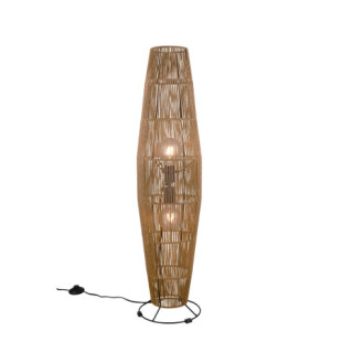 Lampa podłogowa boho Miki | Brązowo-czarna | Reality