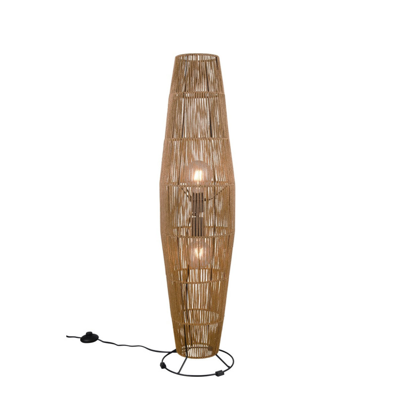 Lampa podłogowa boho Miki | Brązowo-czarna | Reality
