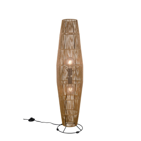 Lampa podłogowa boho Miki | Brązowo-czarna | Reality