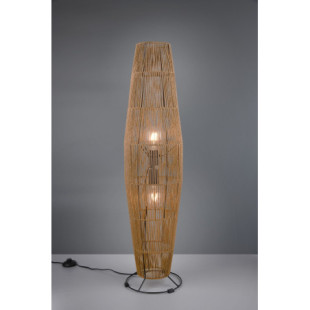 Lampa podłogowa boho Miki | Brązowo-czarna | Reality