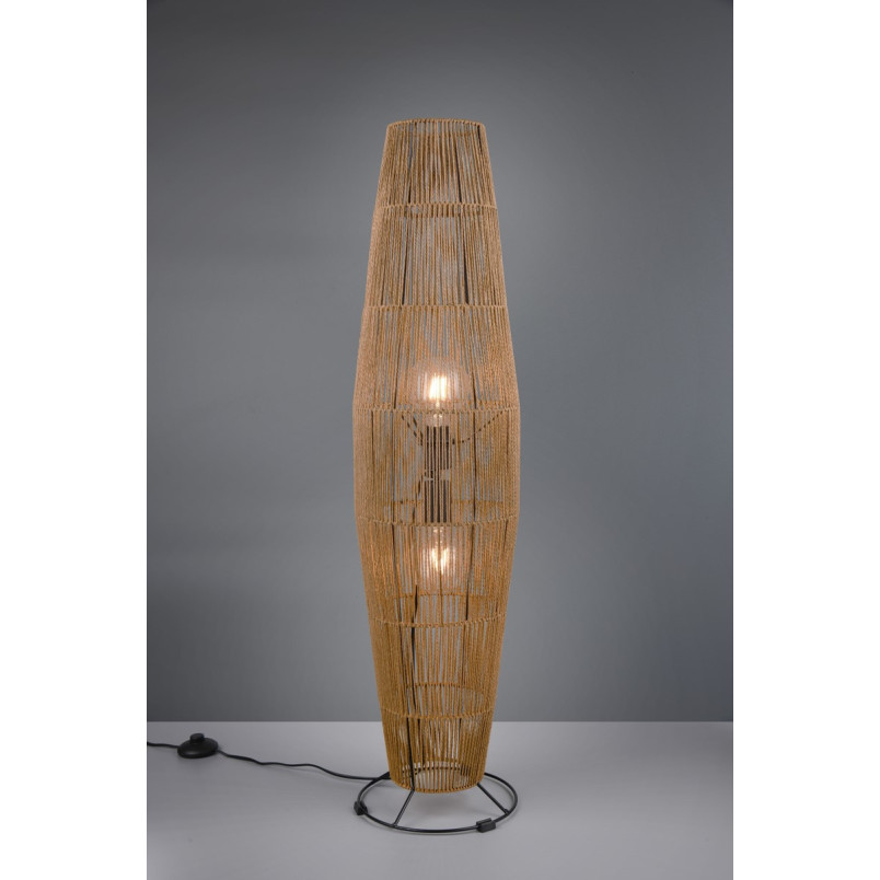 Lampa podłogowa boho Miki | Brązowo-czarna | Reality