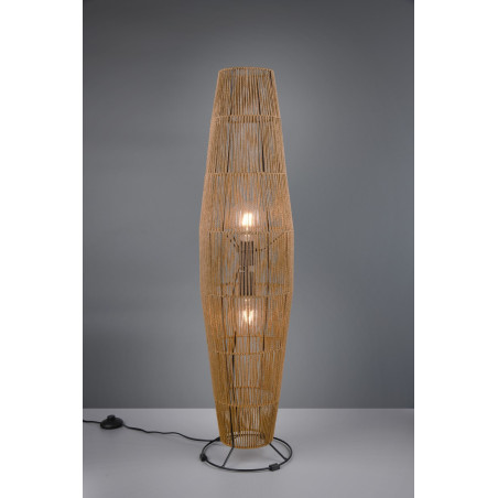 Lampa podłogowa boho Miki | Brązowo-czarna | Reality