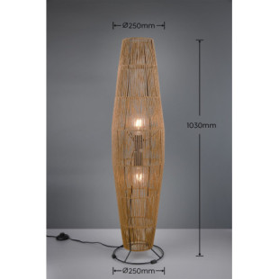 Lampa podłogowa boho Miki | Brązowo-czarna | Reality