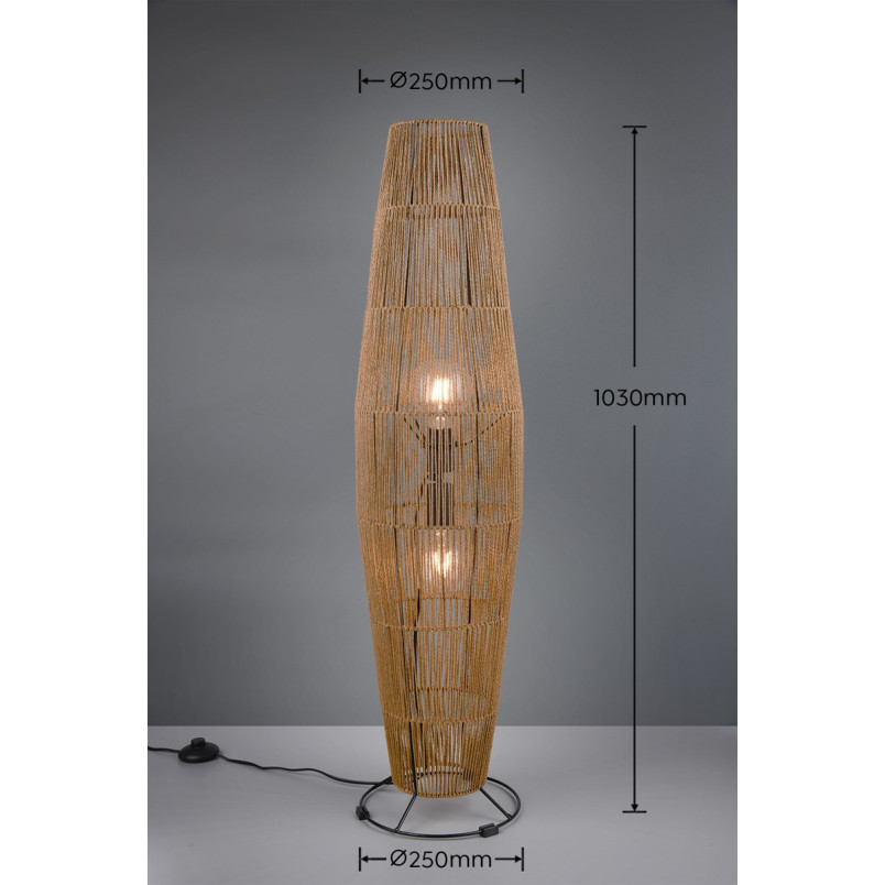 Lampa podłogowa boho Miki | Brązowo-czarna | Reality