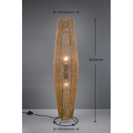 Lampa podłogowa boho Miki | Brązowo-czarna | Reality