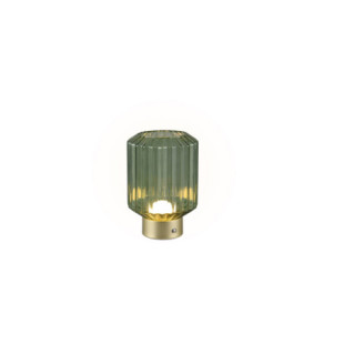 Lampa szklana na szafkę nocną Lord LED 3000K zielony / mosiądz Reality