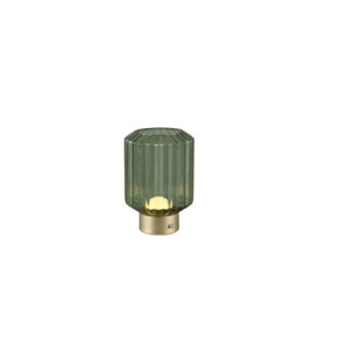 Lampa szklana na szafkę nocną Lord LED 3000K zielony / mosiądz Reality