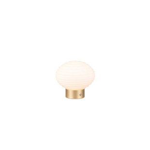 Lampa stołowa szklana Pearl LED 3000K 15,5cm biały / mosiądz Reality