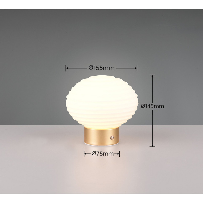 Lampa stołowa Pearl LED biała/mosiądz Reality | Sklep z lampami