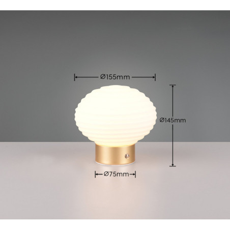 Lampa stołowa Pearl LED biała/mosiądz Reality | Sklep z lampami