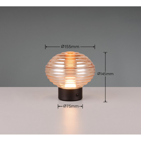 Lampa stołowa szklana retro Pearl Reality - Loft, LED