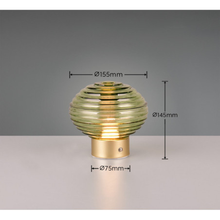 Lampa stołowa szklana Pearl zielona - Reality | Elegancki design