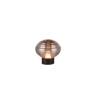 Lampa stołowa szklana retro Pearl LED 3000K 15,5cm dymiony szary / czarny Reality