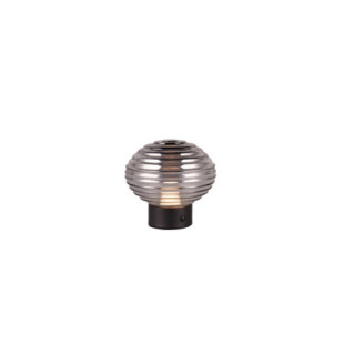 Lampa stołowa szklana retro Pearl LED 3000K 15,5cm dymiony szary / czarny Reality