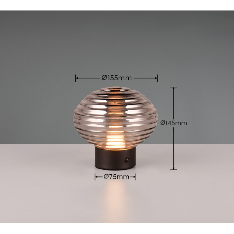 Lampa stołowa szklana Reality Pearl LED - Retro Design