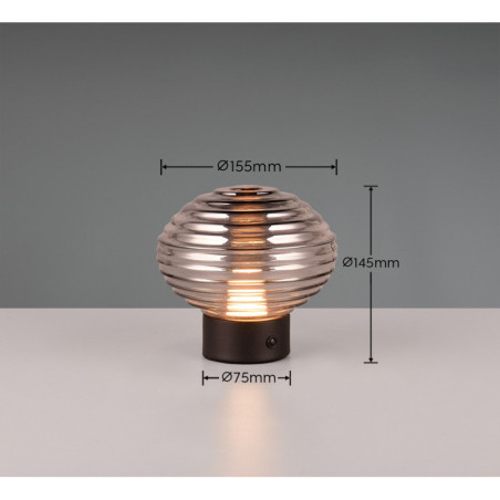 Lampa stołowa szklana Reality Pearl LED - Retro Design