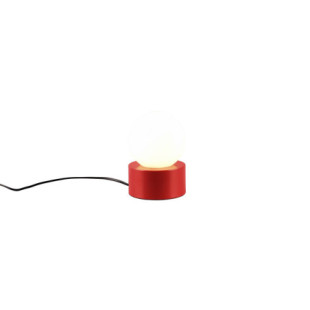Lampka nocna szklana kula Countess 12cm biało-czerwona Reality