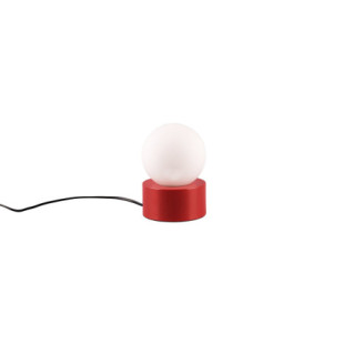 Lampka nocna szklana kula Countess 12cm biało-czerwona Reality