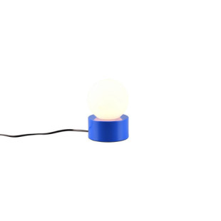 Lampka nocna szklana kula Countess 12cm biało-niebieska Reality