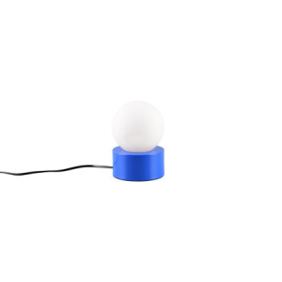 Lampka nocna szklana kula Countess 12cm biało-niebieska Reality
