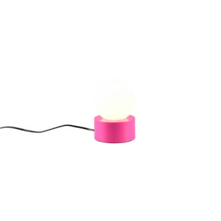 Lampka nocna szklana kula Countess 12cm biało-różowa Reality