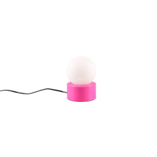 Lampka nocna szklana kula Countess 12cm biało-różowa Reality