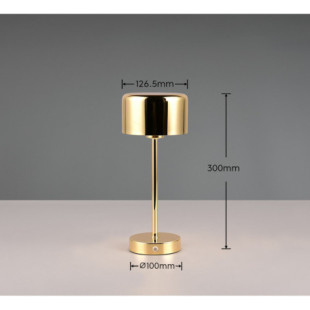 Lampa stołowa LED Jeff - Mosiądz, USB, Ściemniacz | Reality