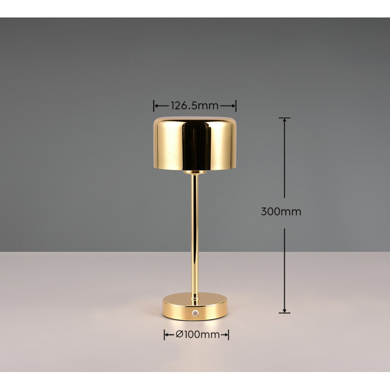 Lampa stołowa LED Jeff - Mosiądz, USB, Ściemniacz | Reality