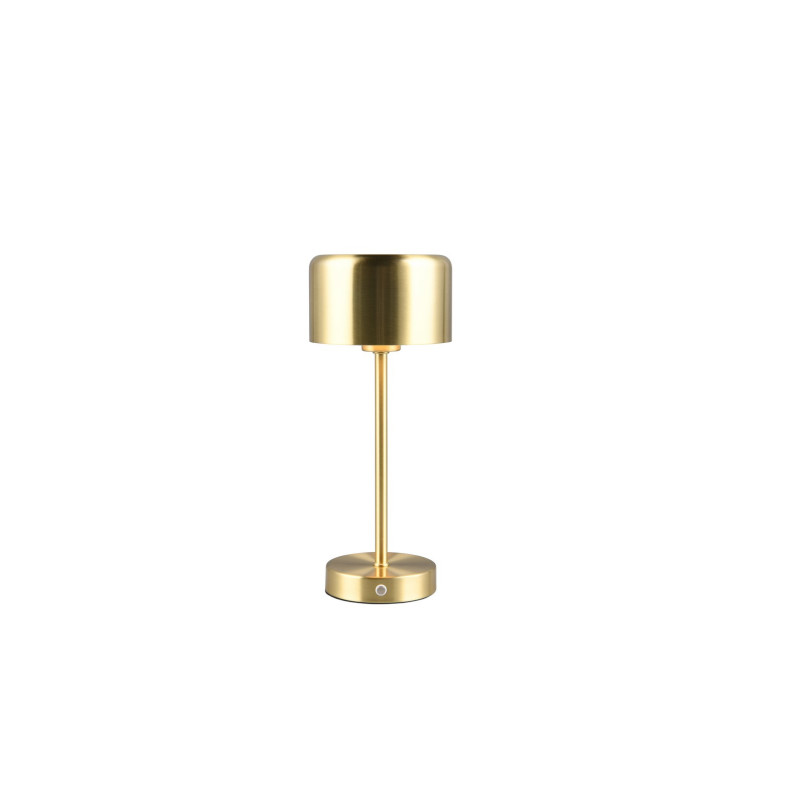 Lampa stołowa LED Jeff - Mosiądz, USB, Ściemniacz | Reality