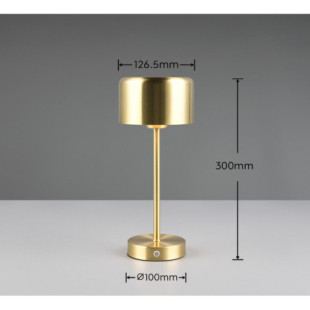 Lampa stołowa LED Jeff - Mosiądz, USB, Ściemniacz | Reality