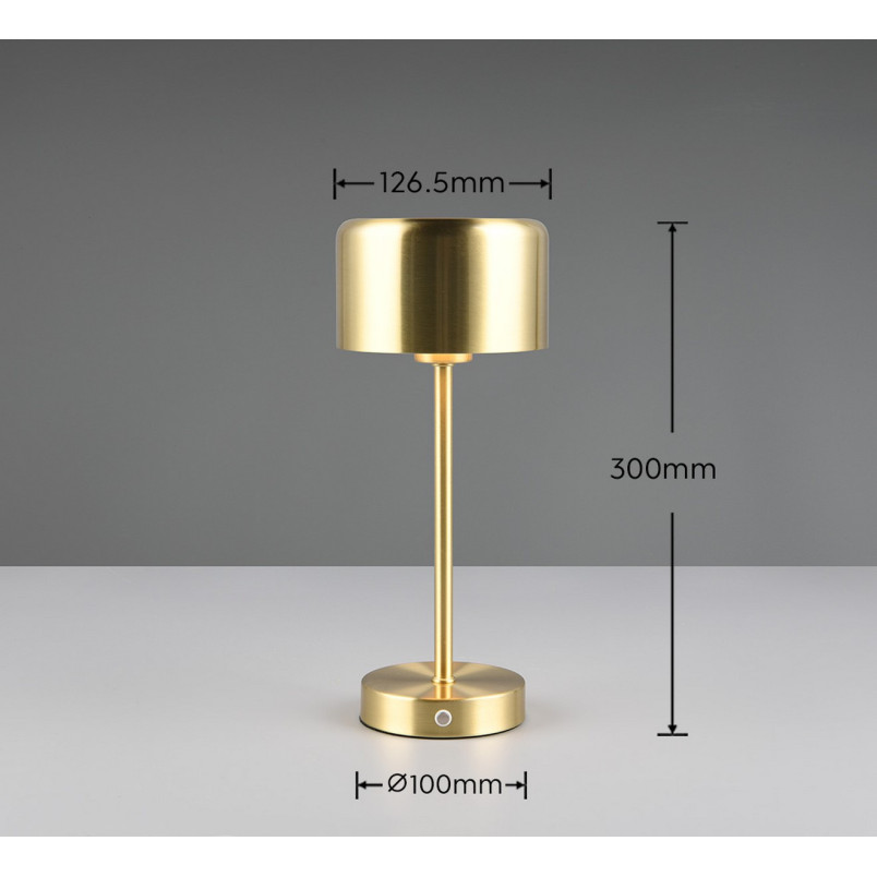Lampa stołowa LED Jeff - Mosiądz, USB, Ściemniacz | Reality
