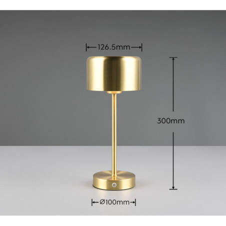 Lampa stołowa LED Jeff - Mosiądz, USB, Ściemniacz | Reality