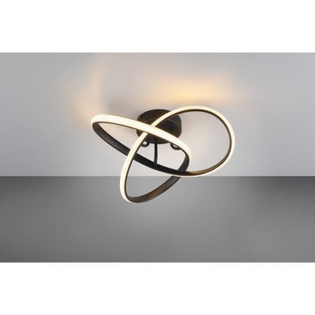 Plafon LED Meo Reality | Nowoczesny, Czarny Mat, 40cm