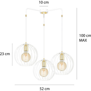 Lampa wisząca druciane kule Albio III 52 biała marki Emibig